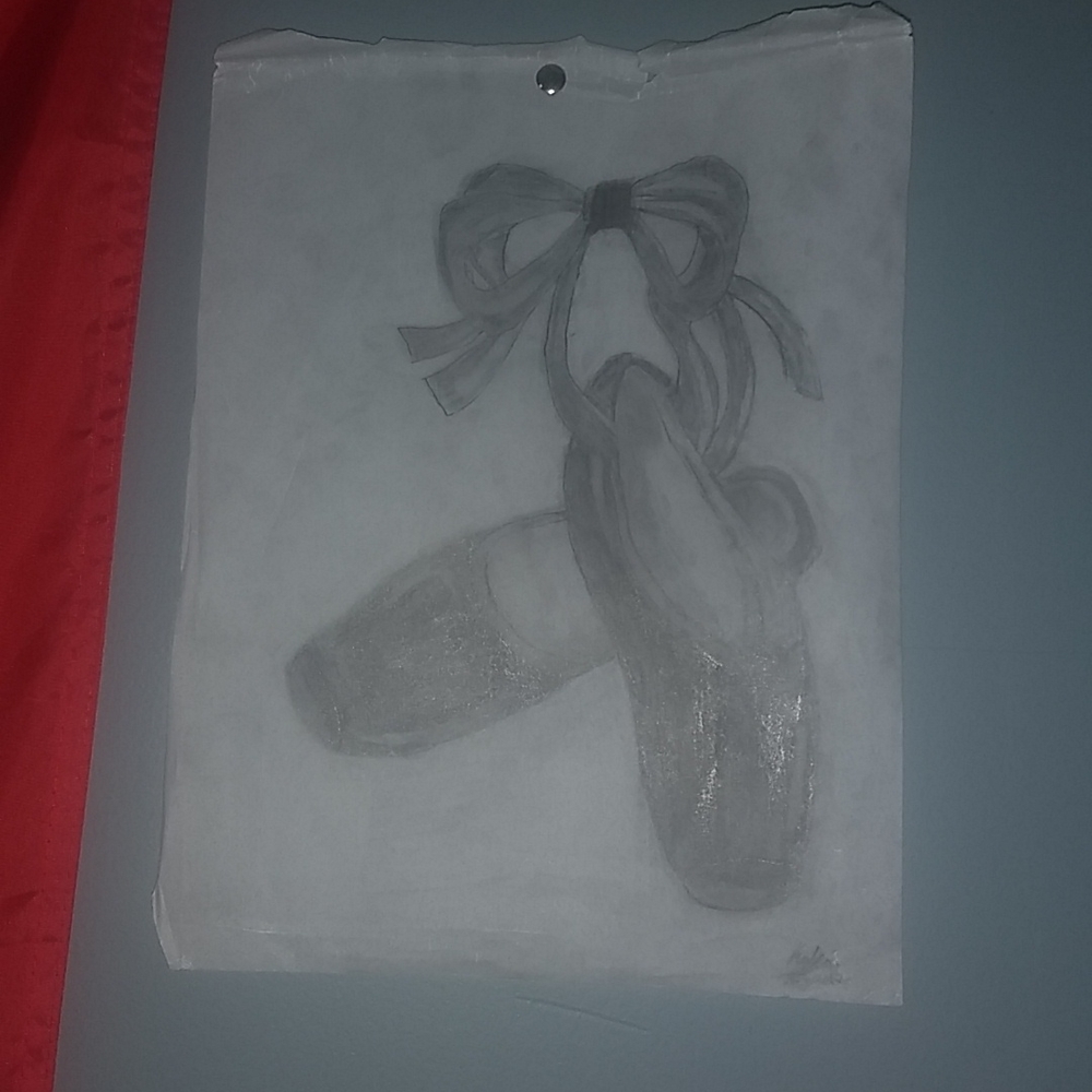 Hand drawing of ballet shoes